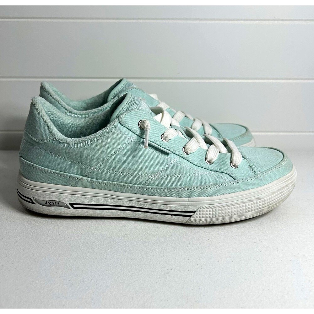 SKECHERS Arch Fit Women’s Sneakers Size 10 Mint/White Canvas Arch Support